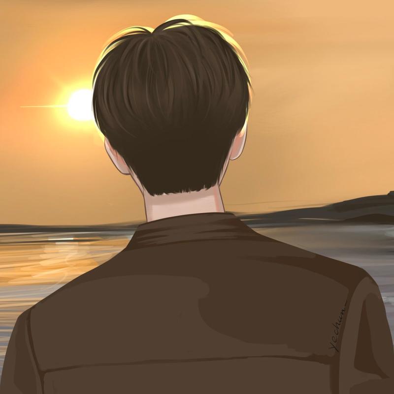 動(dòng)漫頭像男背影，自然美景中的心靈之旅
