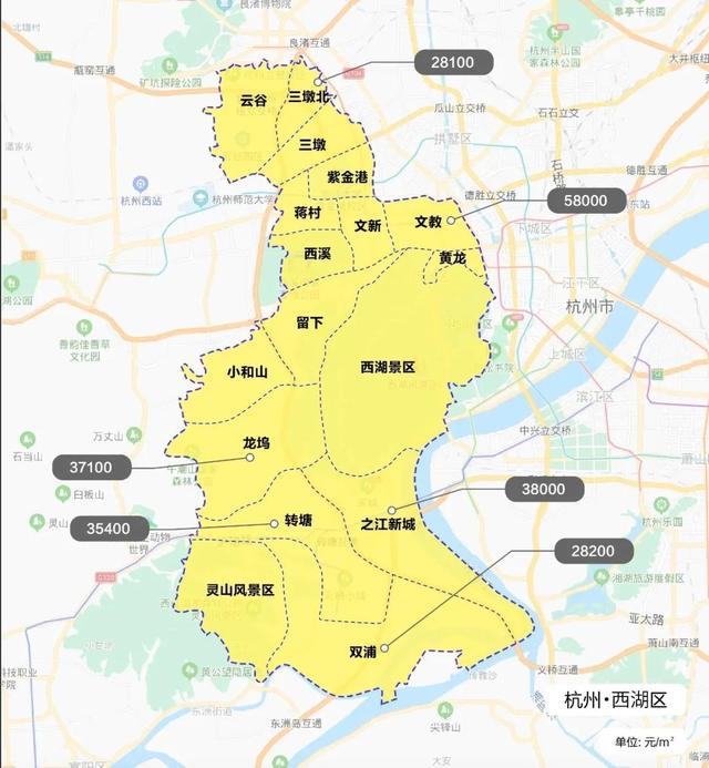 杭州區(qū)域劃分圖，自然美景的探索之旅